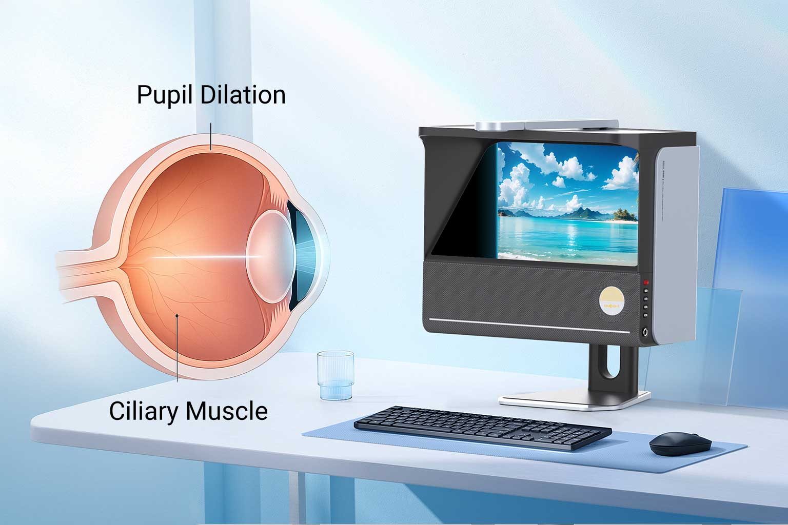 Influence of a long-distance optical imaging workbench on accommodation and choroidal response in myopic children